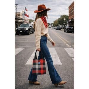 Buffalo Plaid Wool Tote Bag Faribault Woolen Mill Co. Preppy Heritage Academia